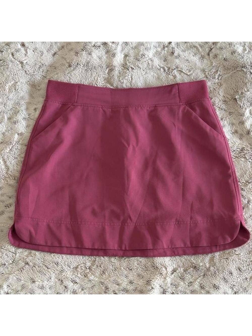 magenta pink mini skirt with built in shorts